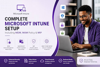 complete microsoft intune setup including mdm and mam policy and mip