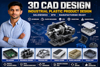3d cad design industrial plastic product design in solidworks for manufacturing