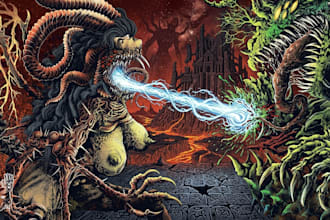 drawing premium illustration dark fantasy digital handcraft