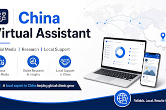 china virtual assistant for social media management and online research