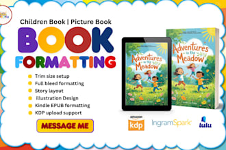 do book illustration kid picture book layout kdp kindle and paperback formatting