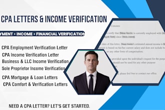 provide CPA income verification and employment letters