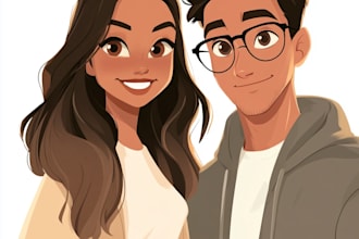 make a disney cartoon illustration