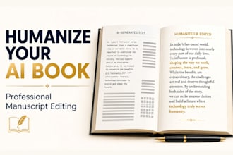 humanize ai generated books and edit your manuscript