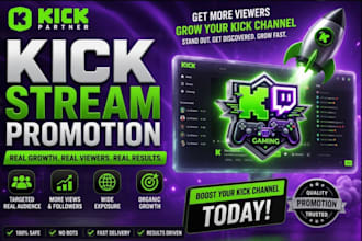 promote your twitch and kick gaming channel for stream growth