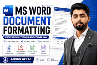 do professional ms word typing formatting and PDF conversion