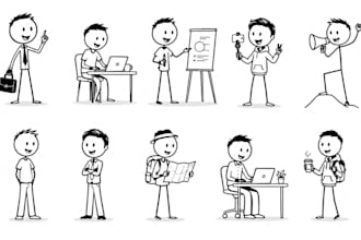 draw custom stick figures and stickman in any style