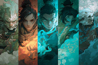 create amazing character illustrations for tcg or splash art