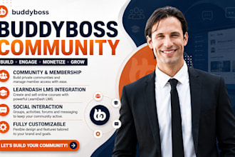 build wordpress buddypress community, membership and learndash lms website