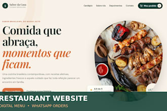 create a responsive restaurant website with digital menu
