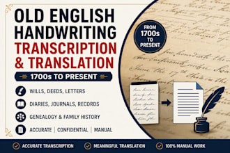 do transcription of old and historical english handwriting into text