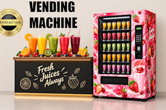design professional vending machine,shop front,food truck and atm wrap