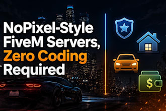 build your custom fivem qbcore rp server, gta rp mods scripts nopixel inspired
