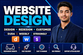 design, redesign, or customize duda, weebly and strikingly websites