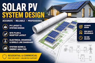 design solar pv systems, pv layouts and electrical drawings