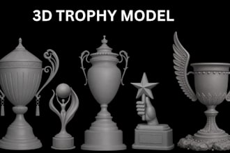 design custom 3d trophy, award and medal model for 3d printing, 3mf