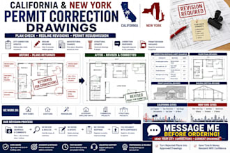 revise california and new york permit correction drawings
