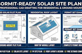 solar plot plan solar site plan and pv site layout permit cad drawing