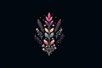design hand drawn botanical boho minimalist logo