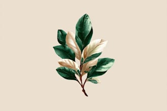 design hand drawn botanical boho signature logo