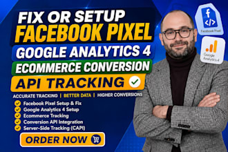 fix or setup facebook pixel google analytics 4 ecommerce conversion API tracking