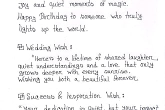write neat handwritten letters and custom notes