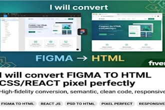 convert figma to HTML CSS, PSD to HTML, pixel perfect responsive