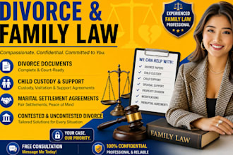 professionally draft divorce papers, petitions and settlement agreements