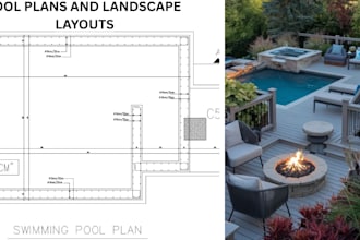 create custom swimming pool plans cad drawings and backyard landscape layouts