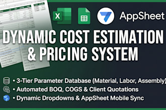 create dynamic cost estimation and pricing calculation templates