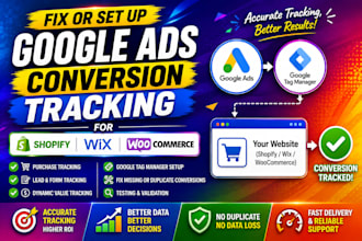 fix or set up google ads conversion tracking for shopify, wix, woocommerce
