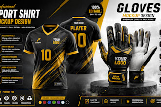 create professional sport shirt and gloves mockup designs