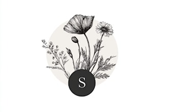 do hand drawn botanical boho logo with full branding