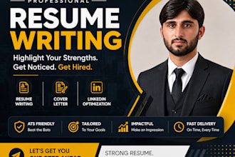 write a professional ats resume, edit CV, build cover letter optimize linkedin