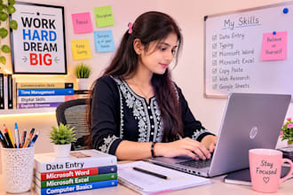 professional data entry, typing, copy paste and web research