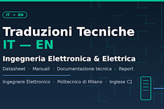 tradurre documenti tecnici IT en nel settore elettronico ed elettrici