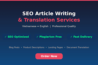 write SEO articles and translate english content