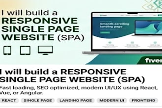 build a responsive single page website or react application spa