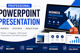 create a professional powerpoint presentation and pdf