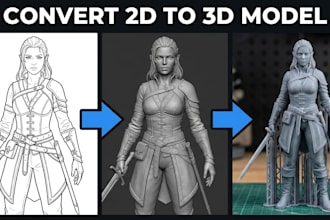 convert your 2d image, skecth, logo, photo into printable 3d model for 3d print