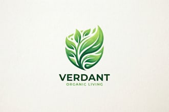 design a fresh green circle logo for your brand