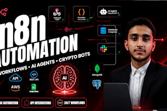 build n8n automation, n8n workflows, ai automation and n8n ai agent crypto bot