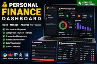 provide a complete python personal finance dashboard