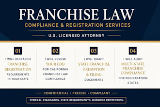 review your fdd for california franchise law compliance as a USA attorney