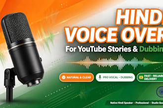 do professional hindi voice over and dubbing for youtube