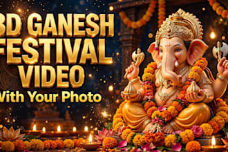 create 3d cinematic festival greeting video with your photo