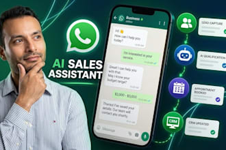 develop whatsapp ai sales assitant with crm automation and follow up