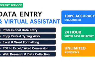 do professional data entry typing work and copy paste