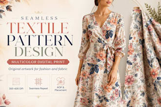 design seamless textile patterns for digital printing