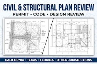 review civil structural plans with engineering seal texas florida california